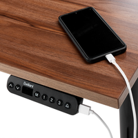 Scrivania regolabile in altezza elettricamente legno scuro e nero 120 x 72 cm Struttura in acciaio verniciato a polvere