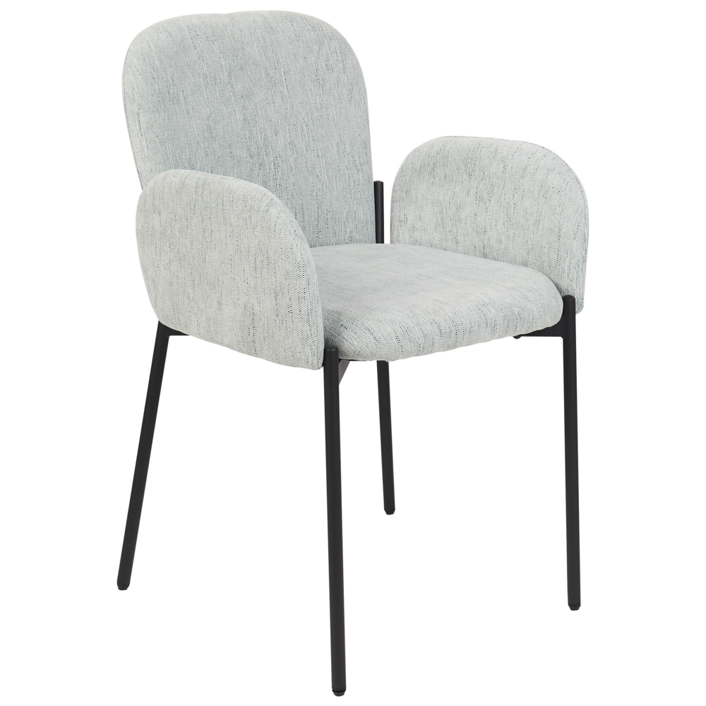 Set di 2 sedie da pranzo in tessuto verde menta imbottito con gambe nere Stile retrò Mobili per il soggiorno