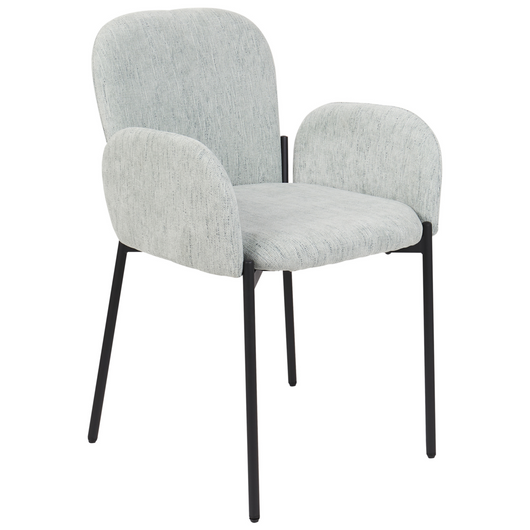 Set di 2 sedie da pranzo in tessuto verde menta imbottito con gambe nere Stile retrò Mobili per il soggiorno