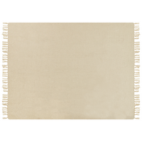Coperta tessuta a mano con frange 150 x 200 cm beige stile classico morbida letto divano