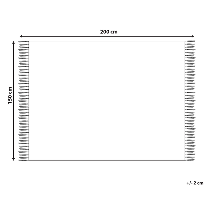 Coperta tessuta a mano con frange 150 x 200 cm beige stile classico morbida letto divano