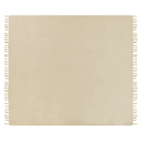 Coperta tessuta a mano con frange 240 x 220 cm beige stile classico morbida letto divano