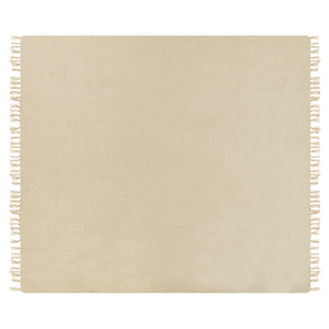 Coperta tessuta a mano con frange 240 x 220 cm beige stile classico morbida letto divano