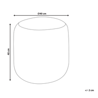 Pouf rotondo beige in iuta intrecciata con strisce bianche 40 x 40 cm stile boho camera da letto soggiorno