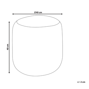 Pouf rotondo beige in iuta intrecciata con strisce bianche 40 x 40 cm stile boho camera da letto soggiorno