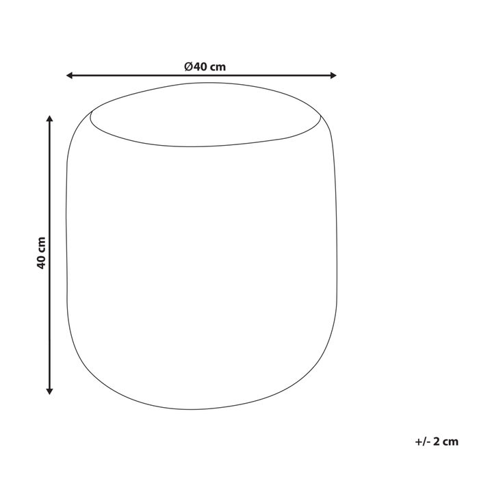 Pouf rotondo beige in iuta intrecciata con strisce bianche 40 x 40 cm stile boho camera da letto soggiorno