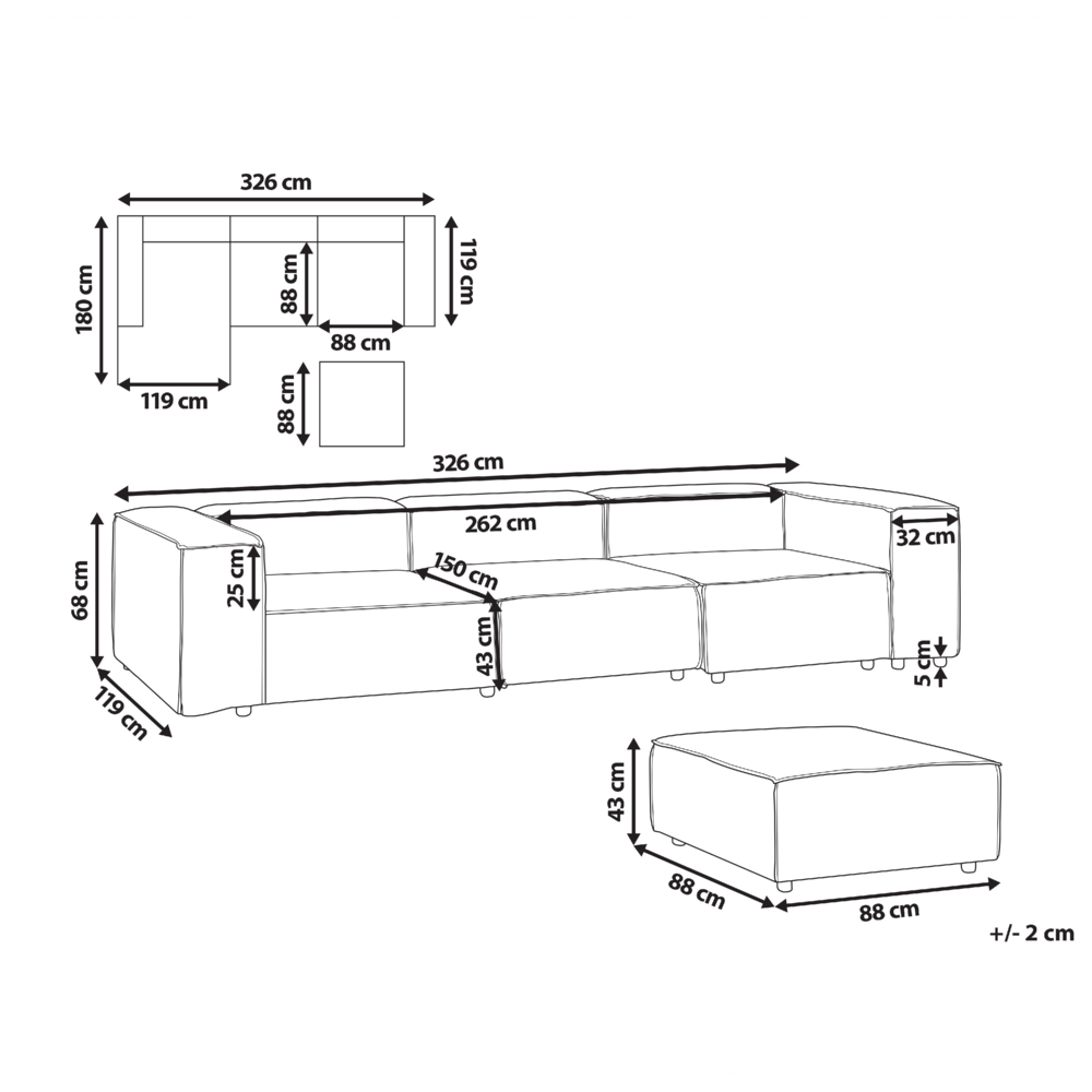 Divano moderno a 3 posti con ottomana Gambe nere Rivestimento in tessuto bouclè bianco Soggiorno moderno