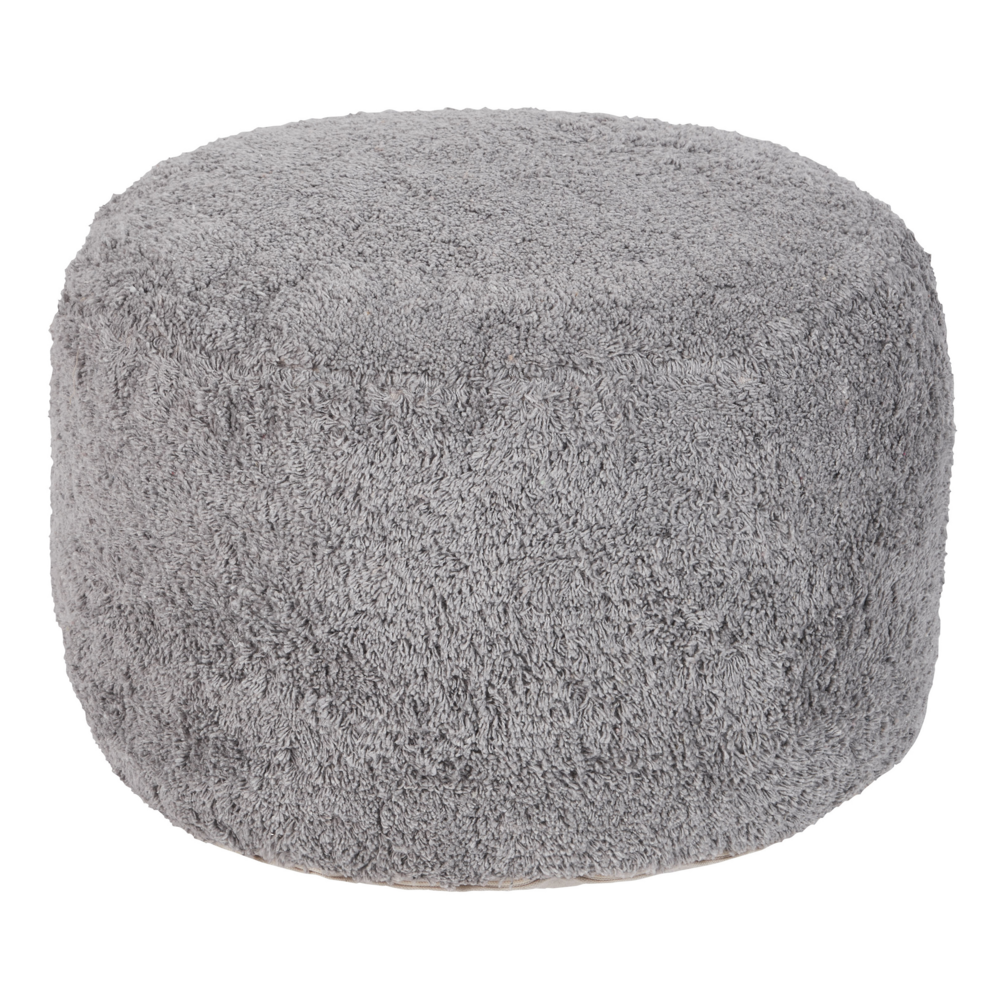 Pouf grigio in cotone 50 x 35 cm Seduta decorativa fatta a mano in stile moderno Boho Soggiorno Camera da letto