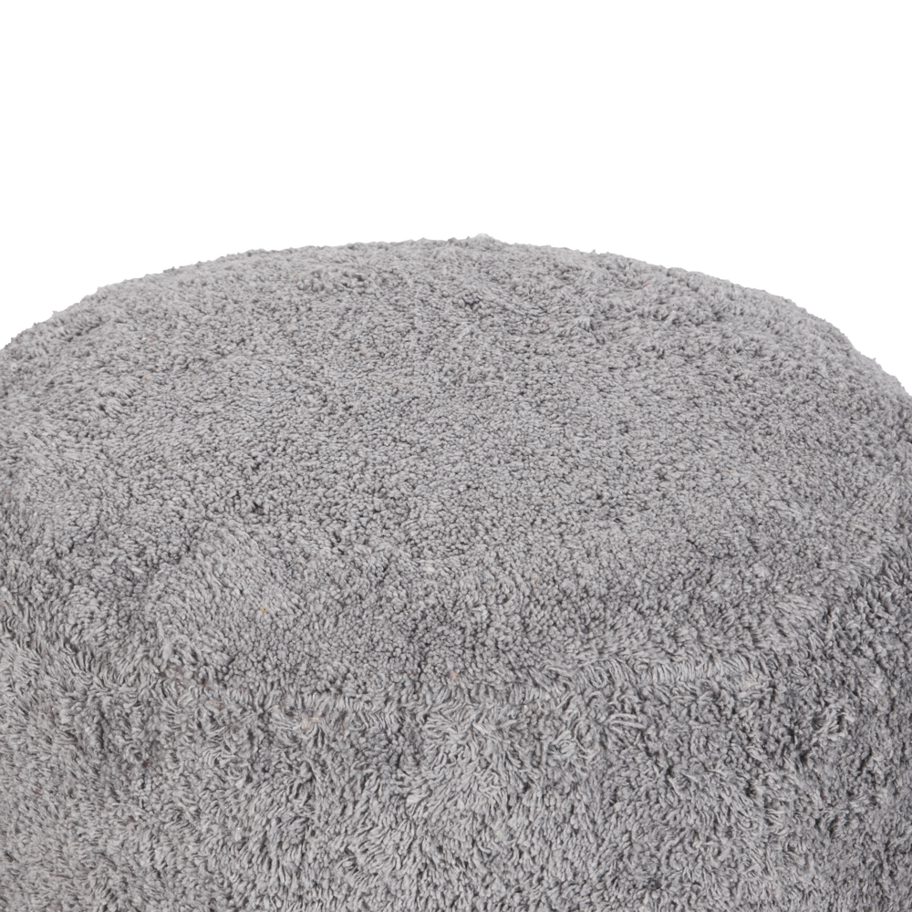 Pouf grigio in cotone 50 x 35 cm Seduta decorativa fatta a mano in stile moderno Boho Soggiorno Camera da letto