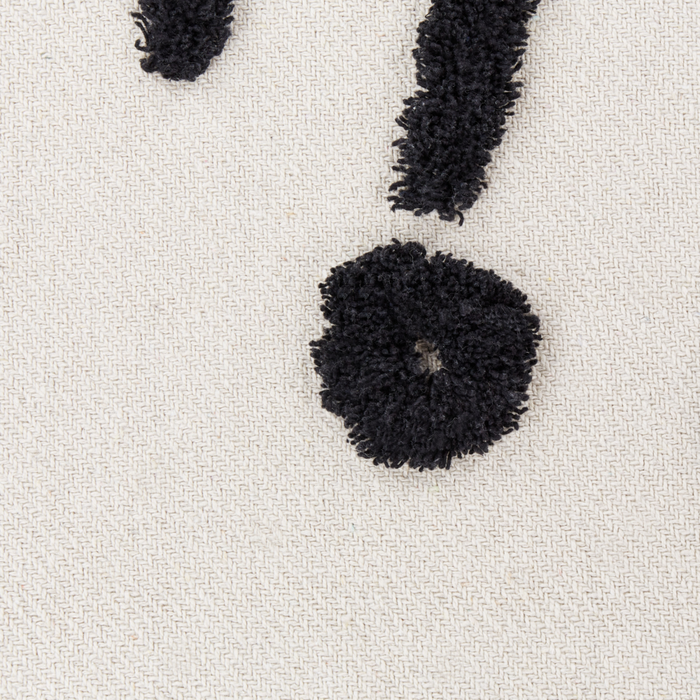 Coperta in cotone bianco e nero con motivo a occhio 125 x 150 cm, fatta a mano decorativa per il letto tradizionale per il soggiorno e la camera da letto.