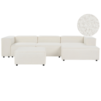 Divano moderno lato sinistro a 3 posti con ottomana in tessuto con gambe nere Soggiorno moderno