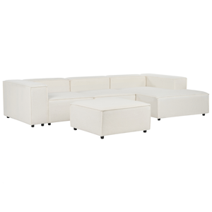 Divano moderno lato sinistro a 3 posti con ottomana in tessuto con gambe nere Soggiorno moderno