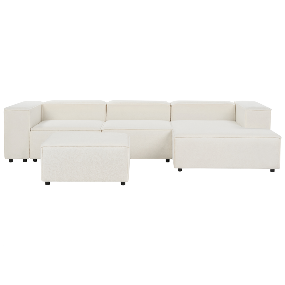 Divano moderno lato sinistro a 3 posti con ottomana in tessuto con gambe nere Soggiorno moderno