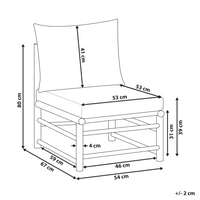 Modulo per esterni senza braccioli a 1 posto in bambù tortora con cuscino seduta da giardino