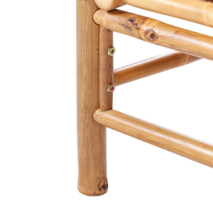 Modulo per esterni senza braccioli a 1 posto in bambù tortora con cuscino seduta da giardino