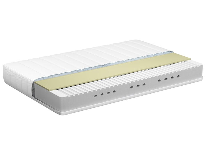 Materasso EU Medio 80 x 200 cm Bianco Grigio Schiuma Imbottitura Poliestere Sfoderabile