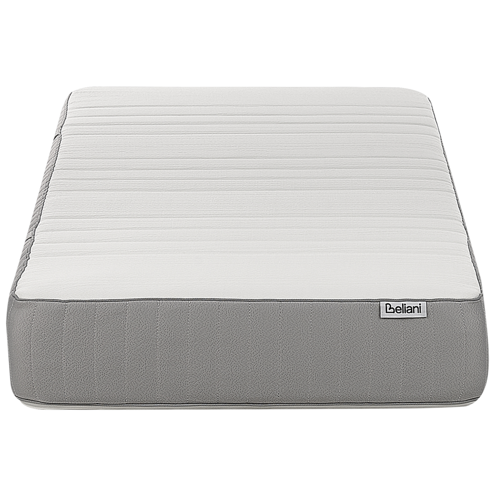 Materasso EU Medio 80 x 200 cm Bianco Grigio Schiuma Imbottitura Poliestere Sfoderabile
