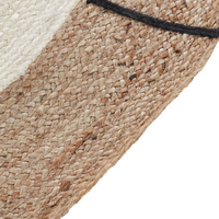 Tappeto Beige Juta ø 120 cm Rotondo Orso decorativo Stile Boho Soggiorno Bambini Camera dei bambini