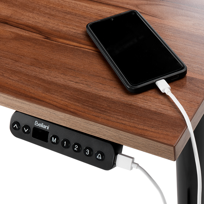 Scrivania regolabile elettricamente nero 180 x 80 cm Struttura in acciaio verniciato a polvere