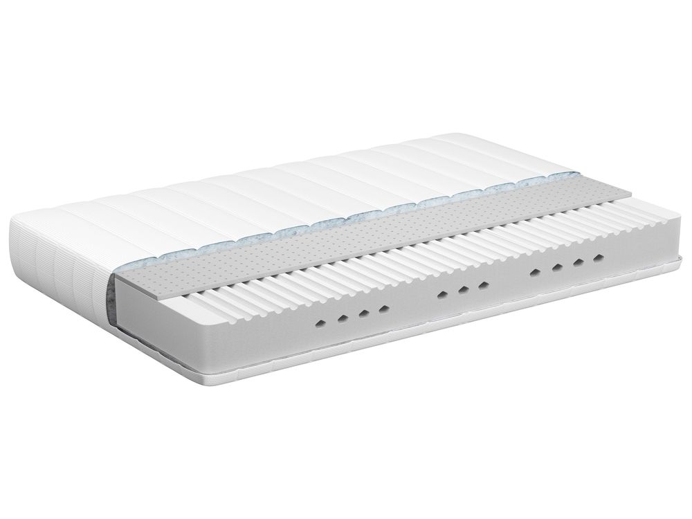 Materasso in lattice medio con rivestimento sfoderabile in poliestere con cerniera bianca 80 x 200 cm camera da letto sonno confortevole