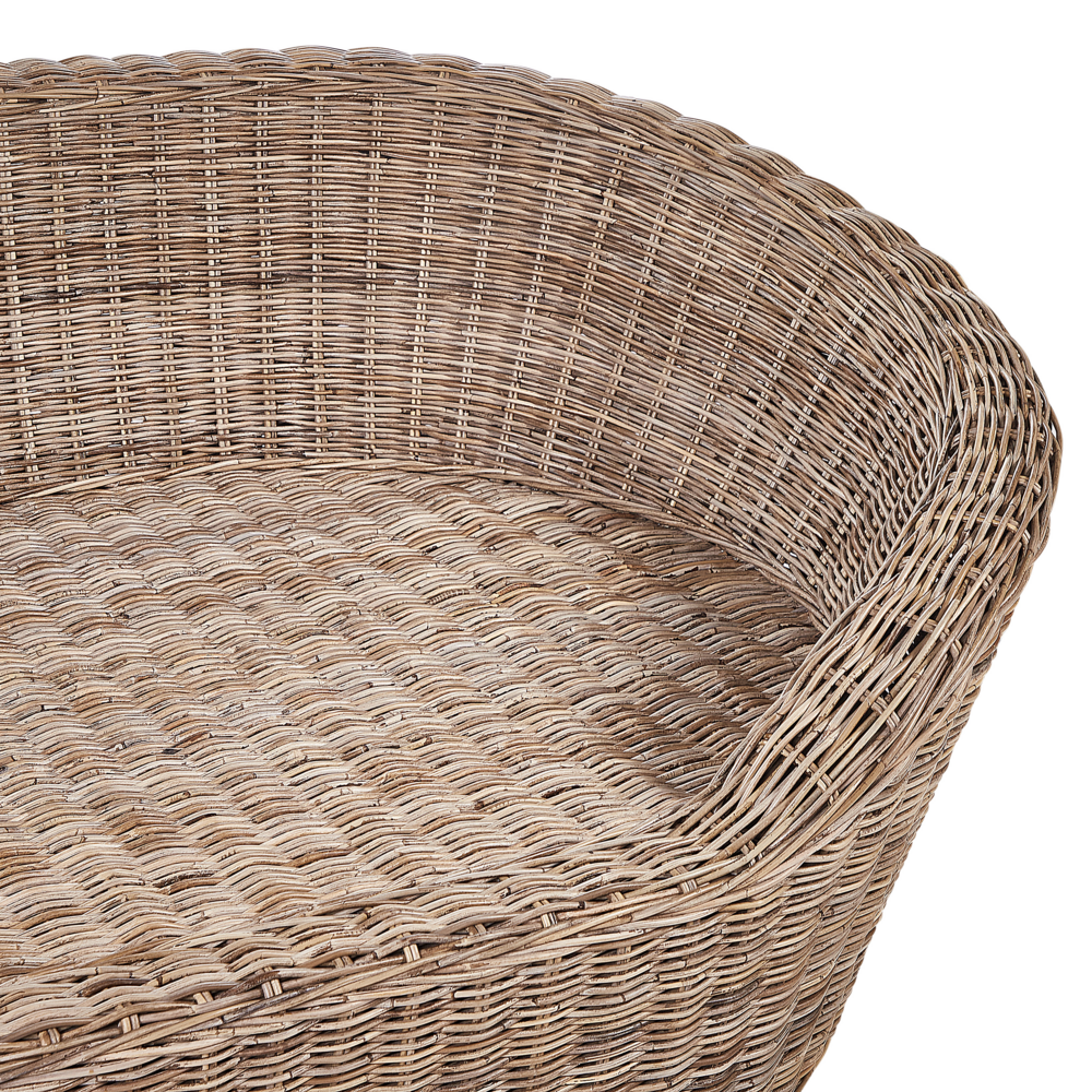 Divano da giardino in rattan naturale con cuscini esterno elegante stile boho