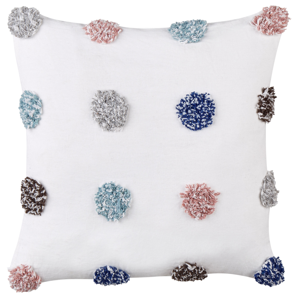 Set di 2 cuscini decorativi in cotone bianco 45 x 45 cm sfoderabili Accessori moderni per la camera da letto Soggiorno