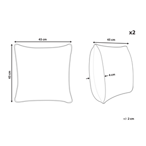Set di 2 cuscini decorativi in cotone bianco 45 x 45 cm sfoderabili Accessori moderni per la camera da letto Soggiorno
