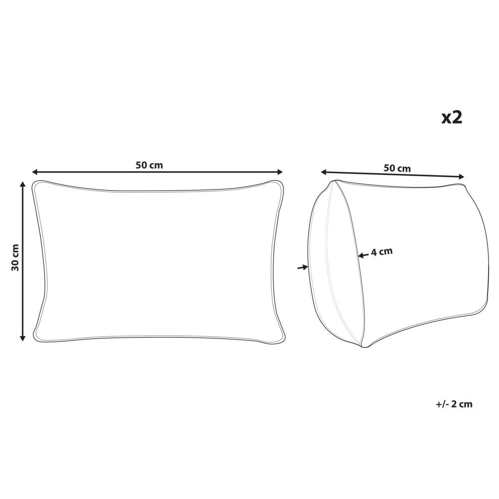 Set di 2 cuscini decorativi in cotone bianco e giallo 30 x 50 cm con motivo a righe e rivestimento rimovibile Accessori moderni per la camera da letto e il soggiorno
