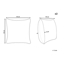 Set di 2 cuscini decorativi in cotone marrone 45 x 45 cm con motivo a orso, sfoderabili, accessori moderni per la camera da letto e il soggiorno.