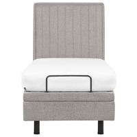 Letto Tessuto Grigio Chiaro Elettrico Regolabile con Telecomando 80 x 200 cm