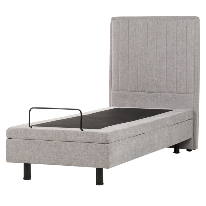 Letto Tessuto Grigio Chiaro Elettrico Regolabile con Telecomando 80 x 200 cm