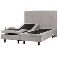 Letto Tessuto Grigio Chiaro Elettrico Regolabile con Telecomando 160 x 200 cm
