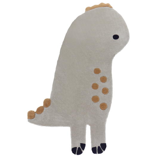 Tappeto per bambini a forma di dinosauro di colore grigio in lana 100 x 160 cm stile divertente cameretta