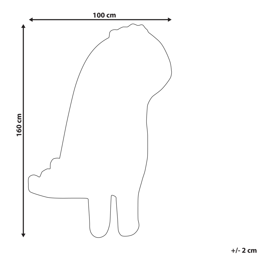 Tappeto per bambini a forma di dinosauro di colore grigio in lana 100 x 160 cm stile divertente cameretta