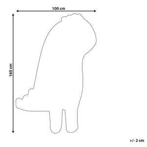 Tappeto per bambini a forma di dinosauro di colore grigio in lana 100 x 160 cm stile divertente cameretta