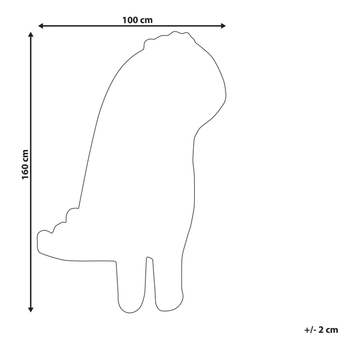 Tappeto per bambini a forma di dinosauro di colore grigio in lana 100 x 160 cm stile divertente cameretta