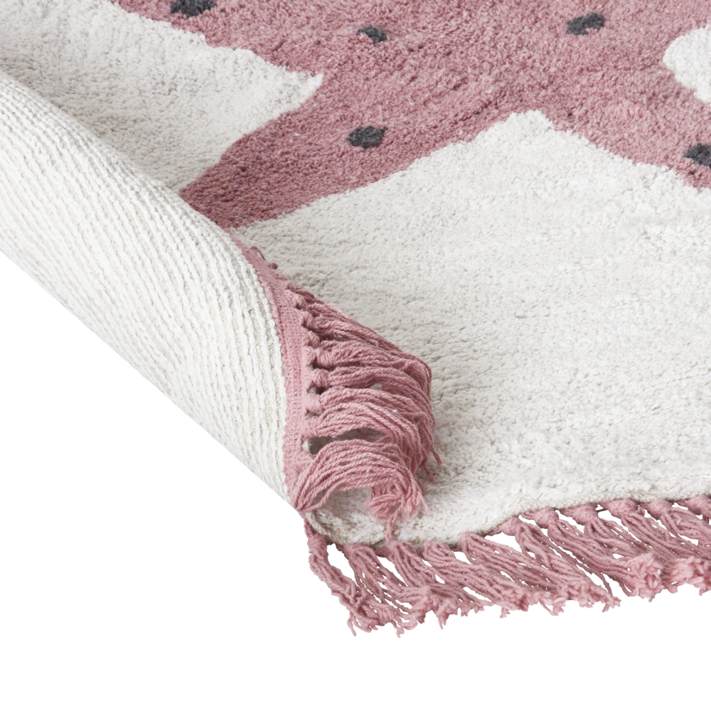 Tappeto per bambini con motivo a stelle bianco sporco in cotone ⌀ 120 cm cameretta elegante