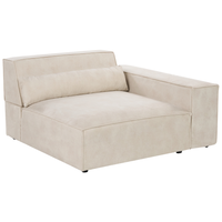 Sezione di seduta angolare sinistra Velluto beige Modulo divano a 1 posto Moderno a 1 posto