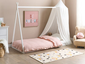 Letto per bambini con baldacchino in legno di pino bianco 90 x 200 cm cameretta elegante