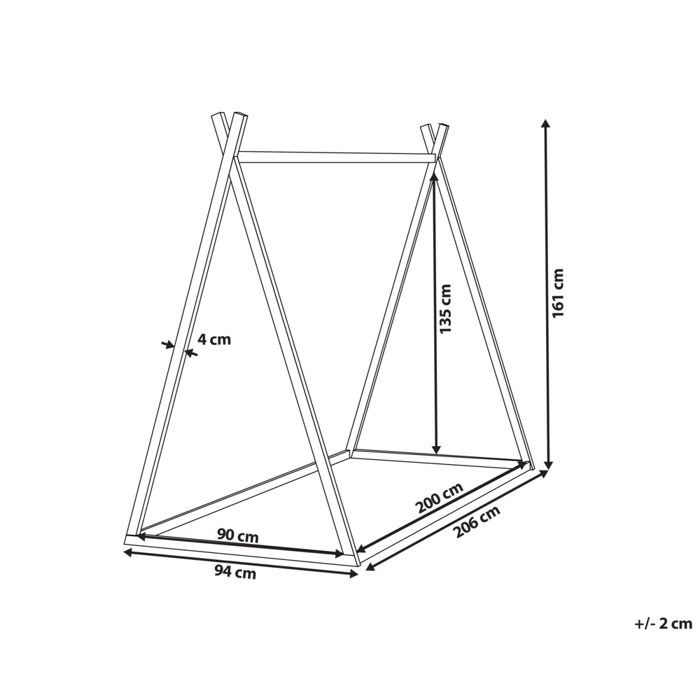 Letto per bambini con baldacchino in legno di pino bianco 90 x 200 cm cameretta elegante