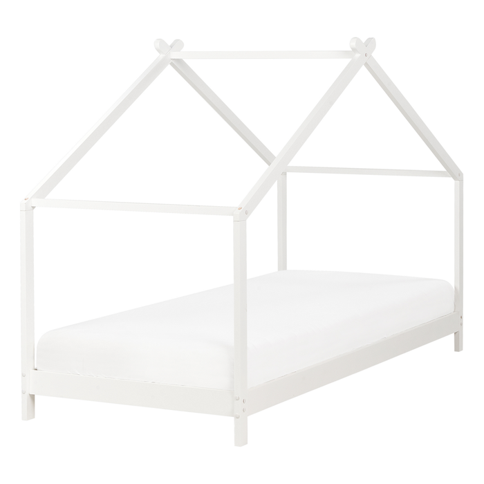 Letto per bambini con baldacchino e base in legno di pino bianco 90 x 200 cm cameretta