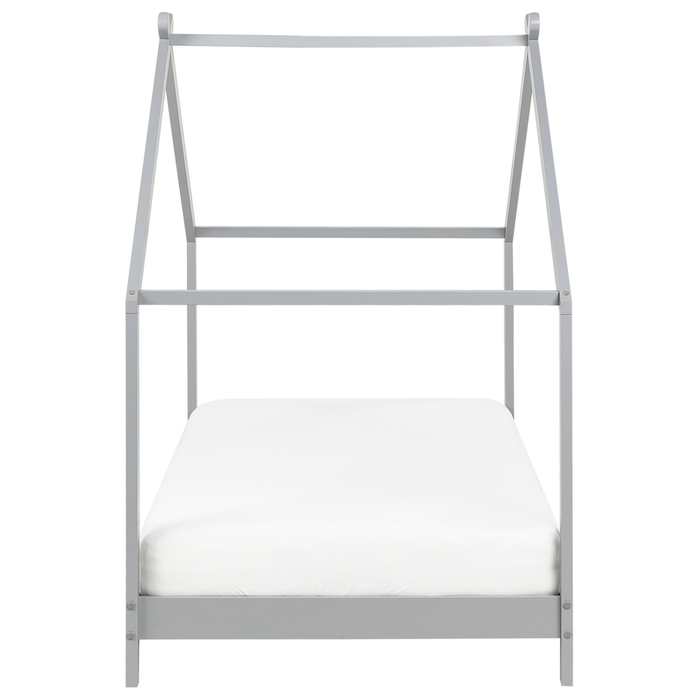 Letto per bambini con baldacchino e base in legno di pino grigio 90 x 200 cm cameretta