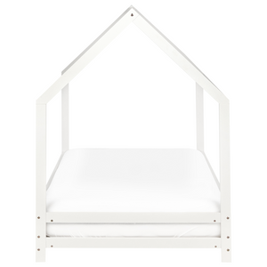 Letto per bambini con baldacchino e rete in legno di pino bianco 90 x 200 cm cemeretta