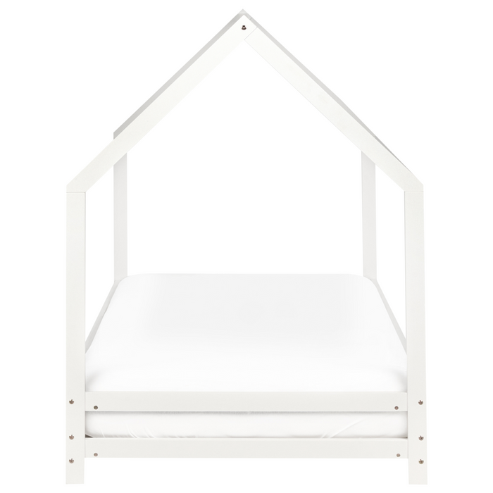 Letto per bambini con baldacchino e rete in legno di pino bianco 90 x 200 cm cemeretta