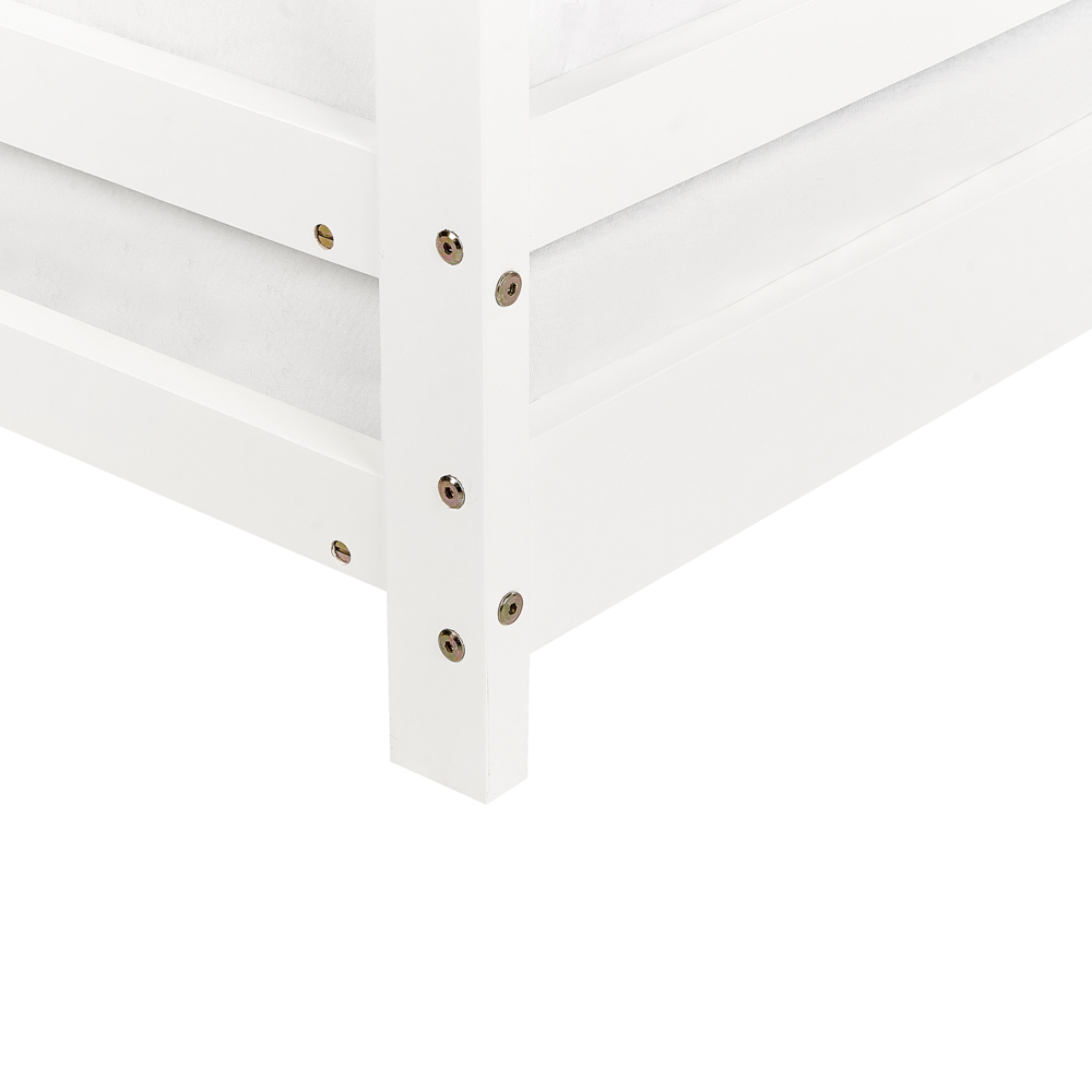 Letto per bambini con baldacchino e rete in legno di pino bianco 90 x 200 cm cemeretta