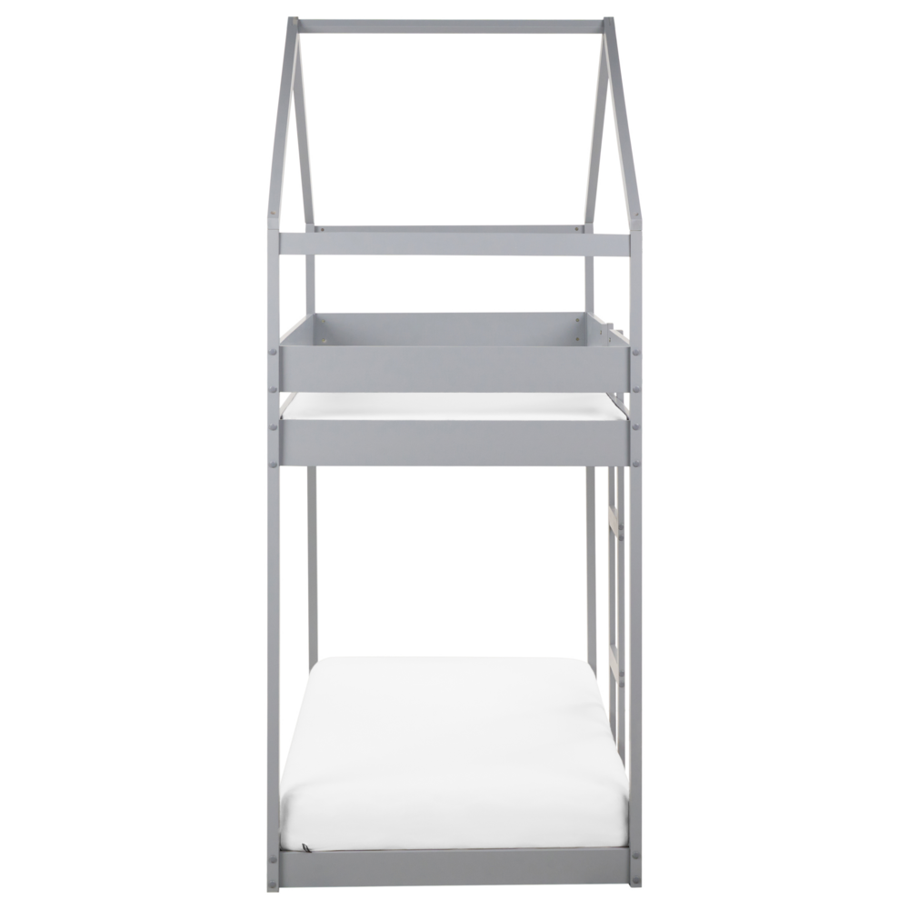 Letto a castello in legno di pino grigio 90 x 200 cm letto cameretta a forma di casa