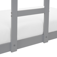 Letto a castello in legno di pino grigio 90 x 200 cm letto cameretta a forma di casa