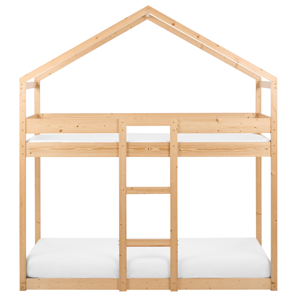 Letto a castello in legno chiaro 90 x 200 cm letto cameretta a forma di casa