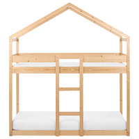 Letto a castello in legno chiaro 90 x 200 cm letto cameretta a forma di casa