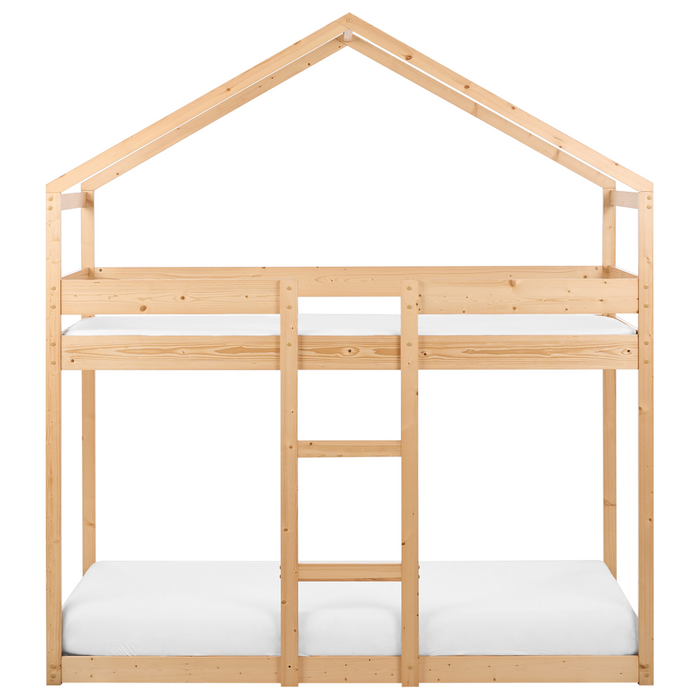 Letto a castello in legno chiaro 90 x 200 cm letto cameretta a forma di casa